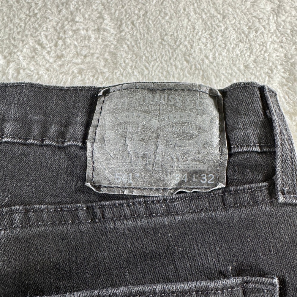 Levi's 541 Jeans Mens 34x32 Black Athletic Straight Dark Wash Denim Pants - Picture 3 of 10